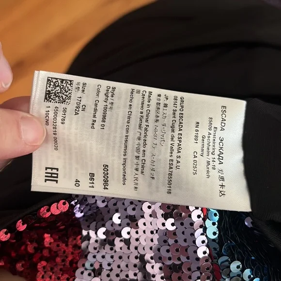 Escada Sport Deighty Checkered Sequin Dress Size 40 EU / Large USA - Picture 15 of 16